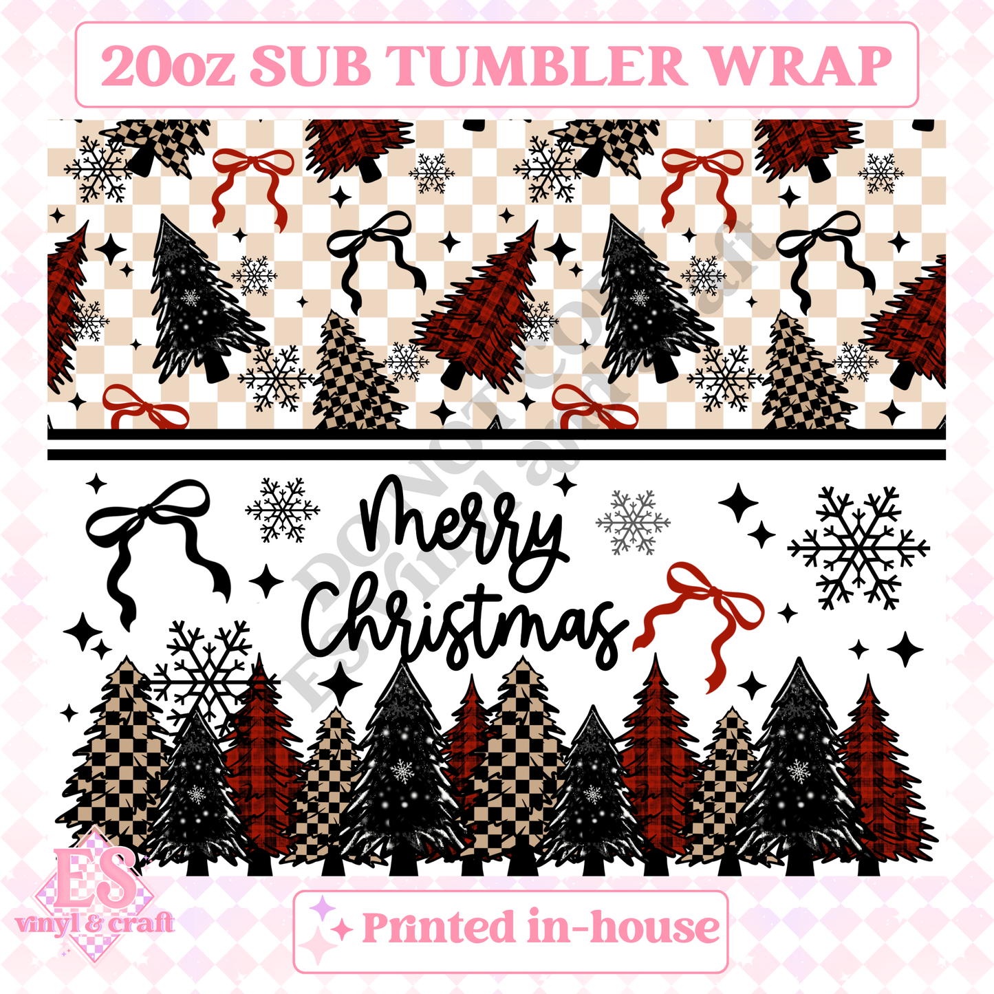 Merry Christmas - Full 20oz Tumbler Sublimation Print image 1