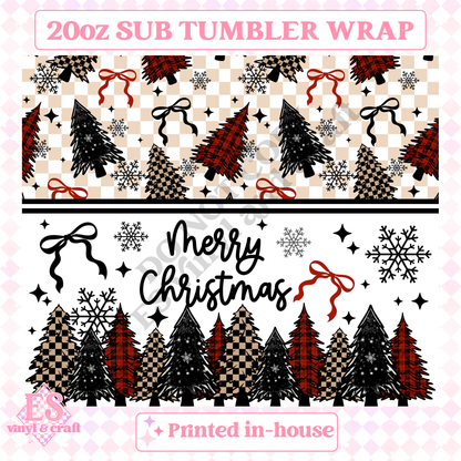Merry Christmas - Full 20oz Tumbler Sublimation Print image 1