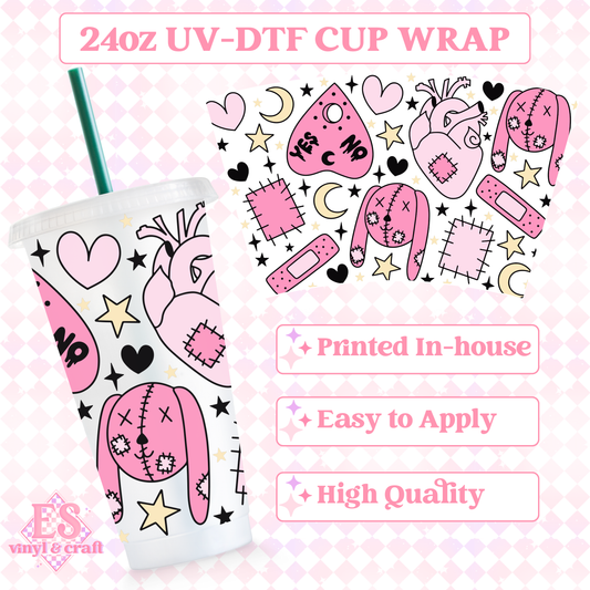 Pastel Bunny - UVDTF 24oz Cold Cup Wrap image 0