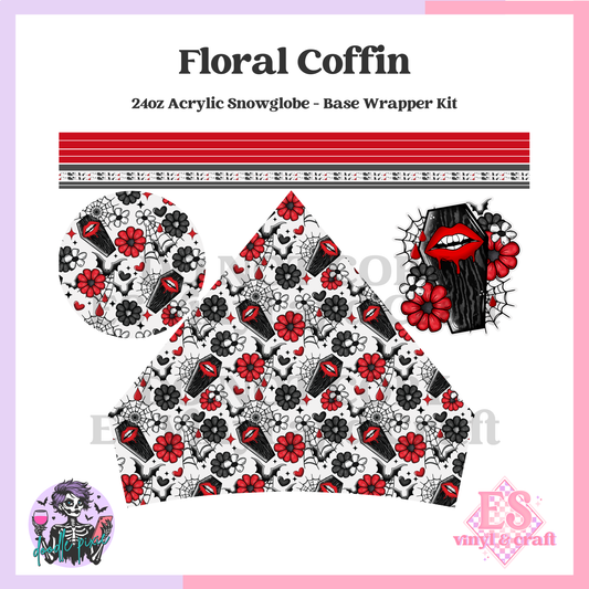 Floral Coffin – 24oz Snowglobe Wrapper Kit image 0