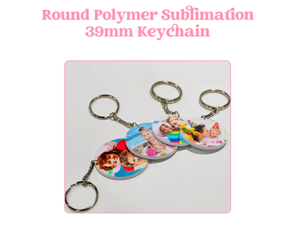 Polymer 39mm Sublimation Keychain image 1