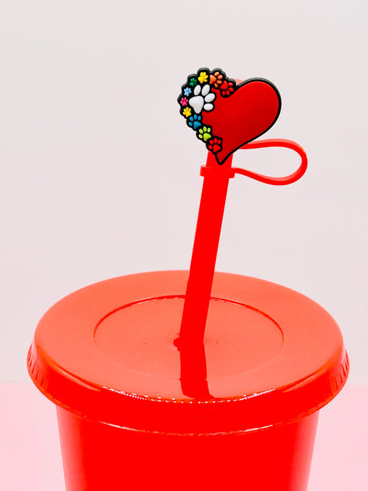 Straw Topper - Love Heart Paws image 0