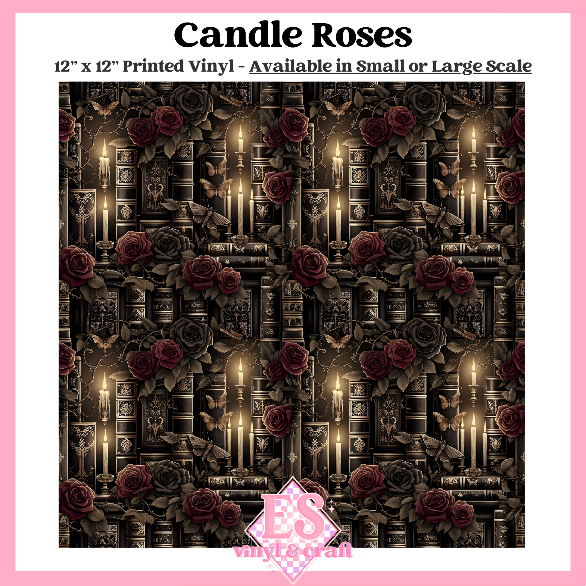 Candle Roses - Small or Large Scale Options - 12" x 12" Sheet image 0