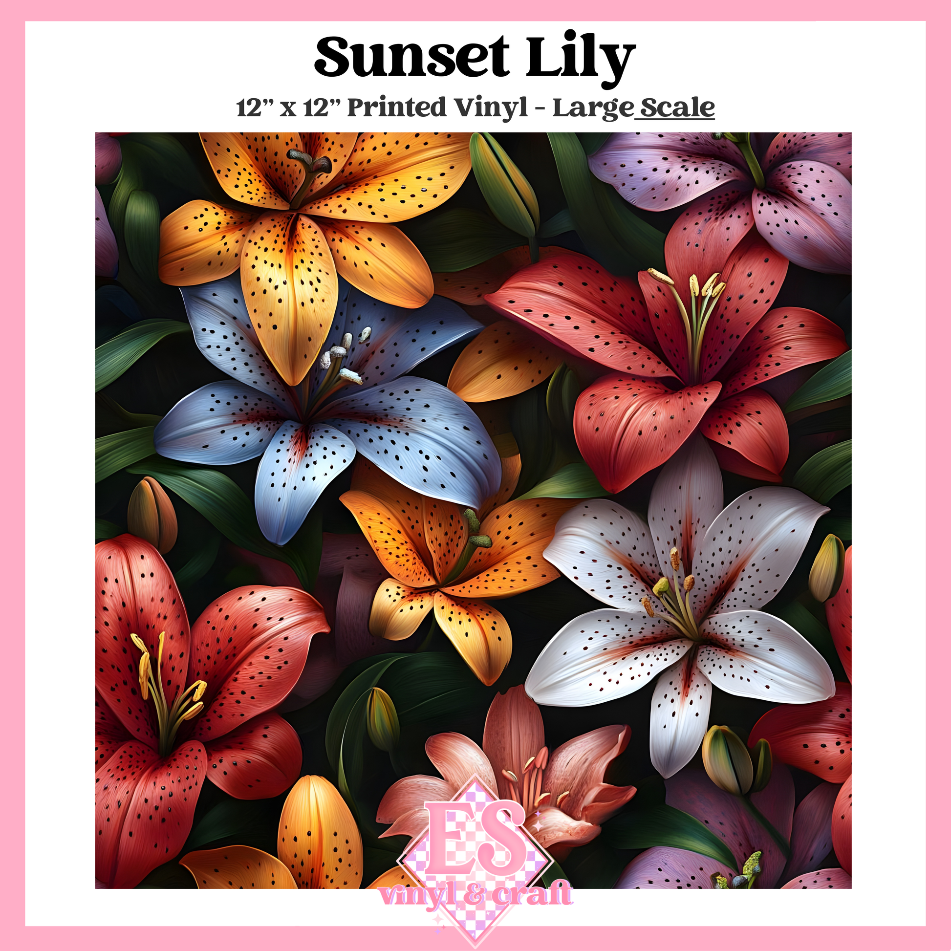 Sunset Lily - Small or Large Scale Options - 12" x 12" Sheet image 2