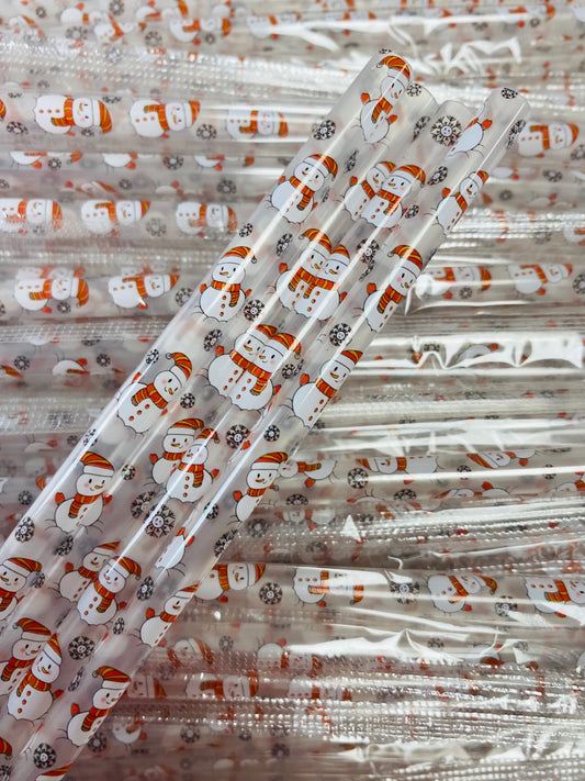 Christmas Snowman Clear Straw image 0