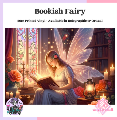 Bookish Fairy - 20oz Printed Tumbler Self Adhesive Vinyl image 0