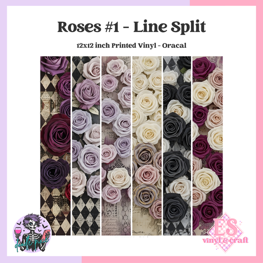 Roses #1 - Line Split 12" x 12" Printed Vinyl image 0