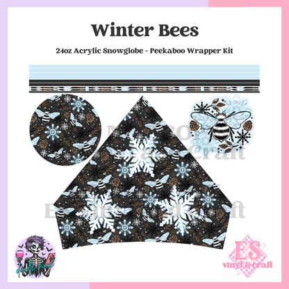 Winter Bees - 24oz Snowglobe Wrapper Kit image 1