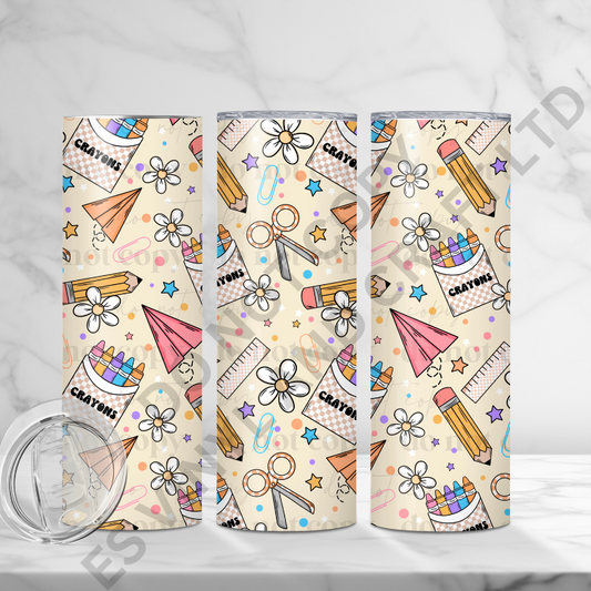 Back to School - Full 20oz Tumbler Sublimation Ready Print image 0