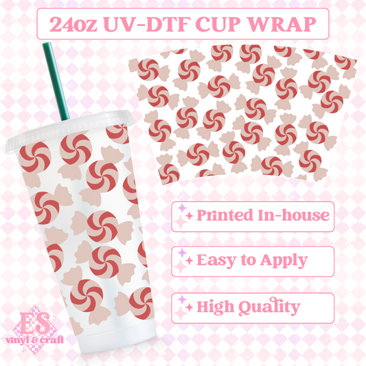 Peppermint Candy - UVDTF 24oz Cold Cup Wrap image 0