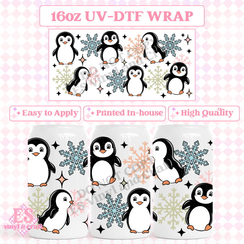 Too Cold Outside - 16oz Beer Can / Libbey UV-DTF Transfer image 0