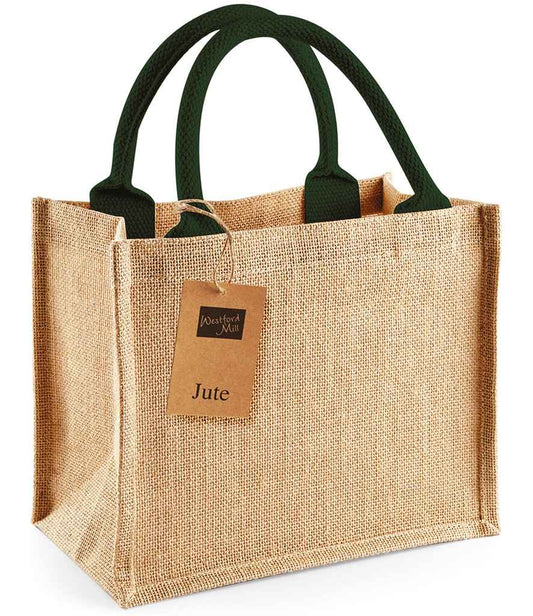 Jute Bag - Westford Mill Mini Jute Bag - Green Handles image 0