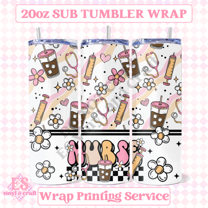 Nurse - Full 20oz Tumbler Sublimation Ready Print image 0