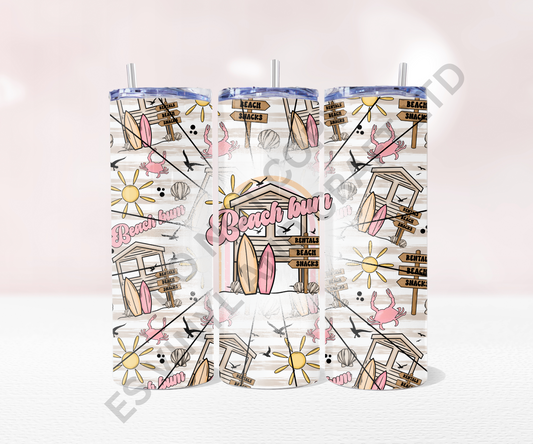 Beach Bum - Full 20oz Tumbler Sublimation Ready To Print image 0