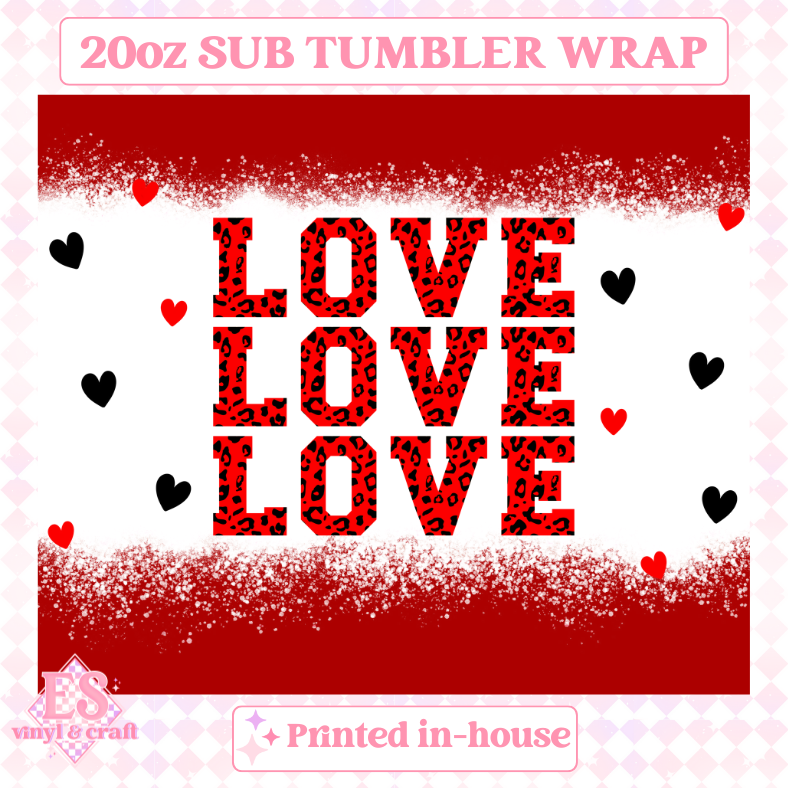 Love (3 Colour Options) - Full 20oz Tumbler Sublimation image 3