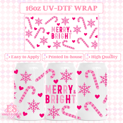 Christmas - 16oz Beer Can / Libbey UV-DTF Transfers image 1