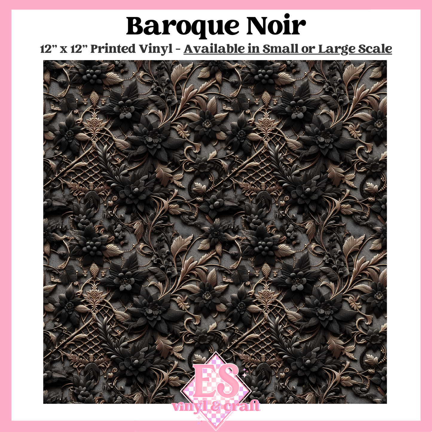 Baroque Noir - Small or Large Scale Options - 12" x 12" Sheet image 0