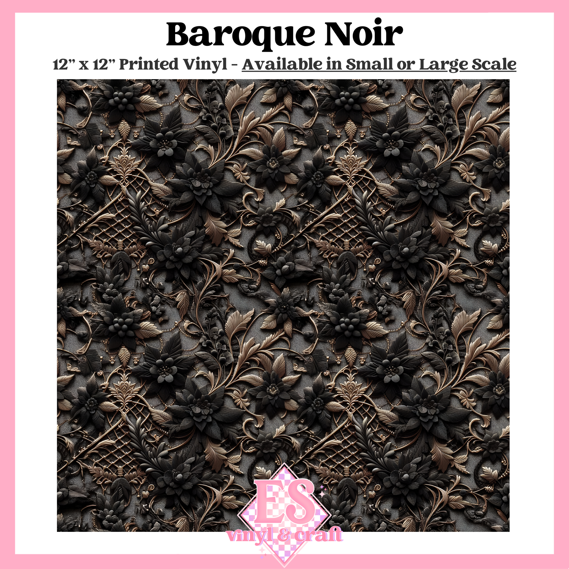 Baroque Noir - Small or Large Scale Options - 12" x 12" Sheet image 0