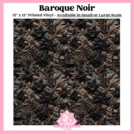 Baroque Noir - Small or Large Scale Options - 12" x 12" Sheet image 0