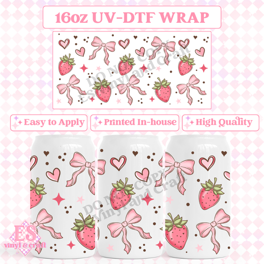 Berry Bows - 16oz Beer Can / Libbey UV-DTF Transfer image 0