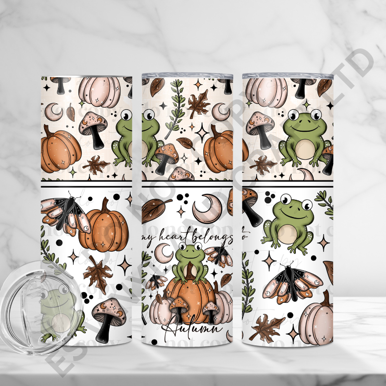 My Heart Belongs to Autumn - Full 20oz Tumbler Sublimation Ready To Print image 0