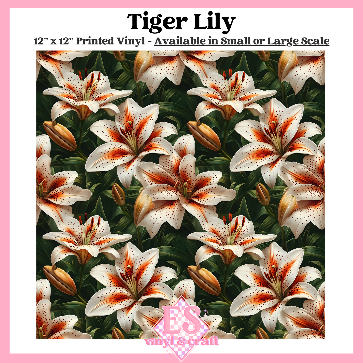 Tiger Lily - Small or Large Scale Options - 12" x 12" Sheet image 0