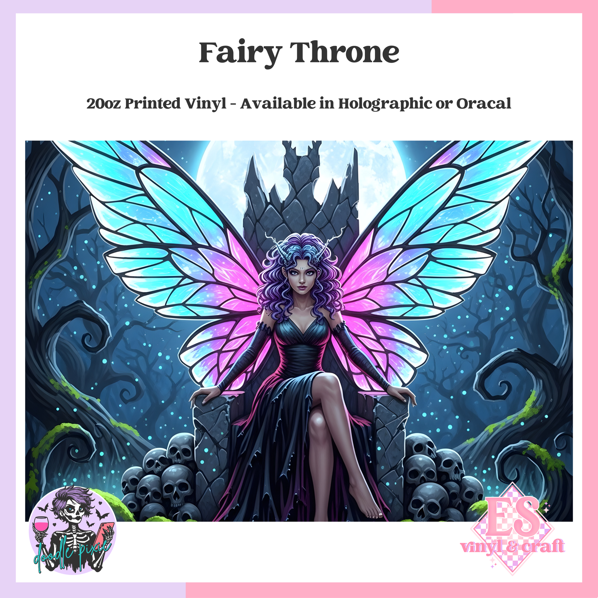 Fairy Throne - 20oz Printed Tumbler Self Adhesive Vinyl image 0