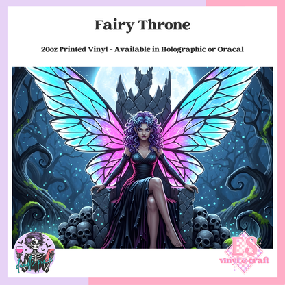 Fairy Throne - 20oz Printed Tumbler Self Adhesive Vinyl image 0