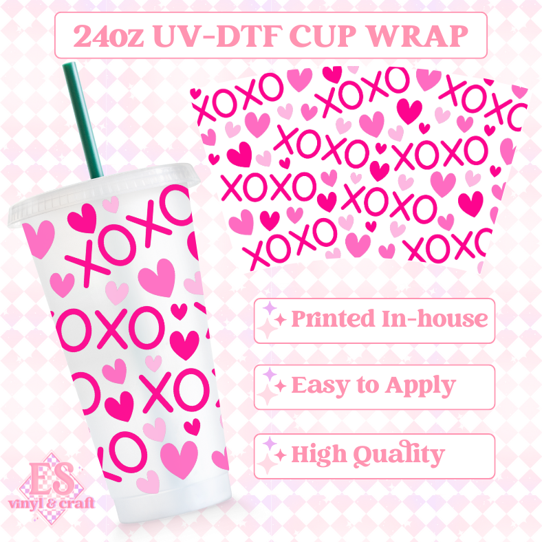 XOXO - UVDTF 24oz Cold Cup Wrap image 0