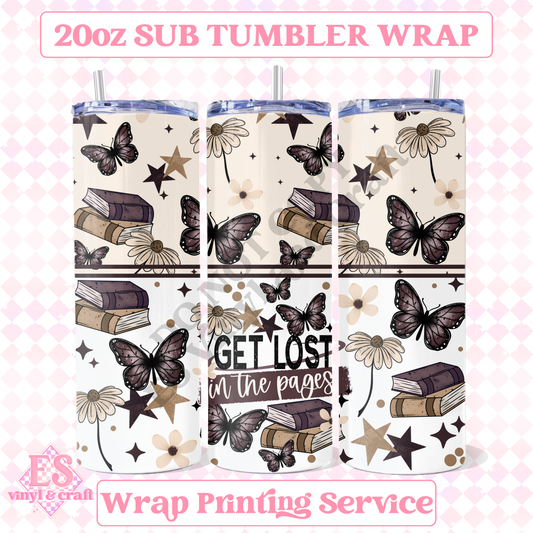 Get Lost in the Pages - Full 20oz Tumbler Sublimation Print image 0