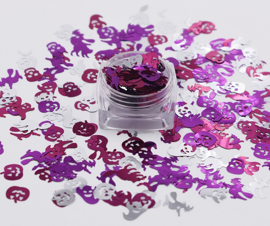 Ghosts, Pumpkins, Skulls & Witches - Glitter Shapes Chunky Glitter Mix image 0