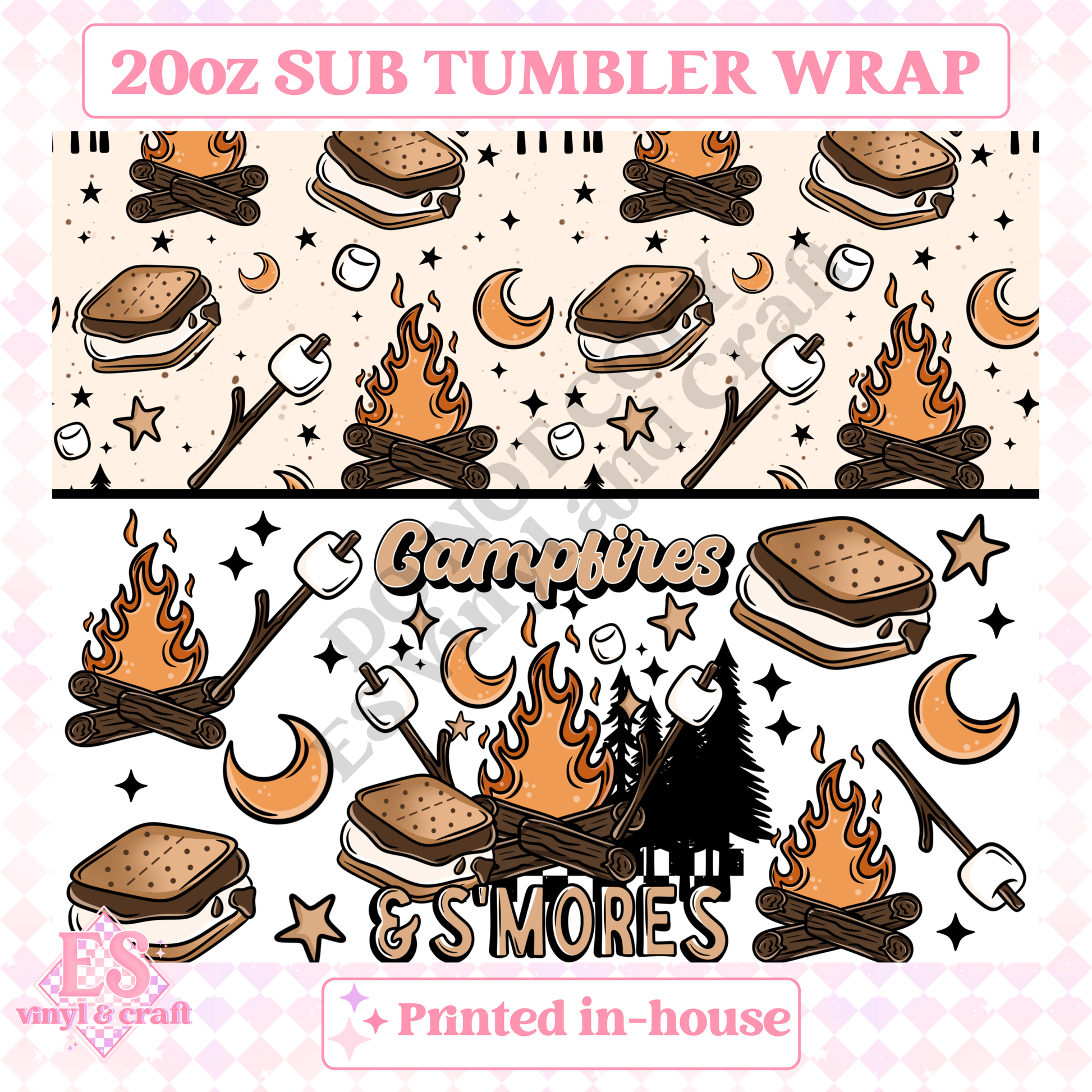Campfires - Full 20oz Tumbler Sublimation Print image 1