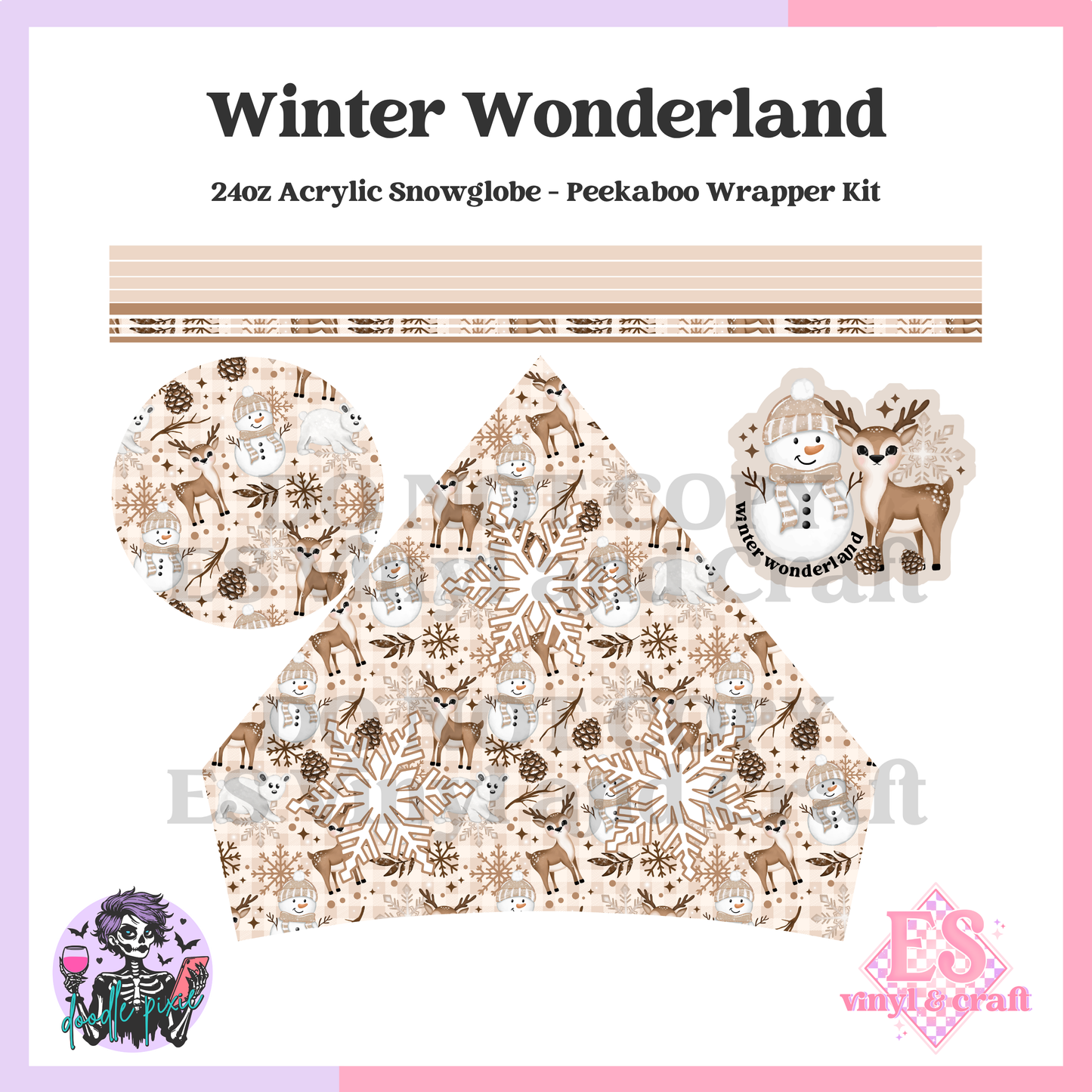 Winter Wonderland - 24oz Snowglobe Wrapper Kit image 1