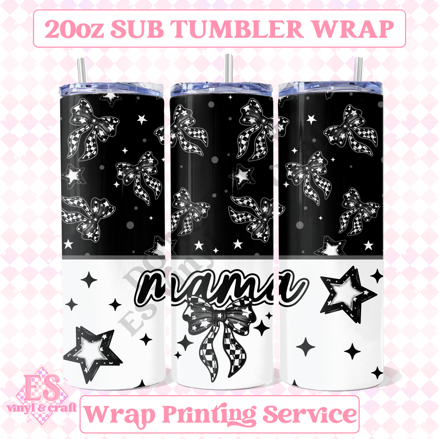 Mama Bow - Full 20oz Tumbler Sublimation Pri image 0
