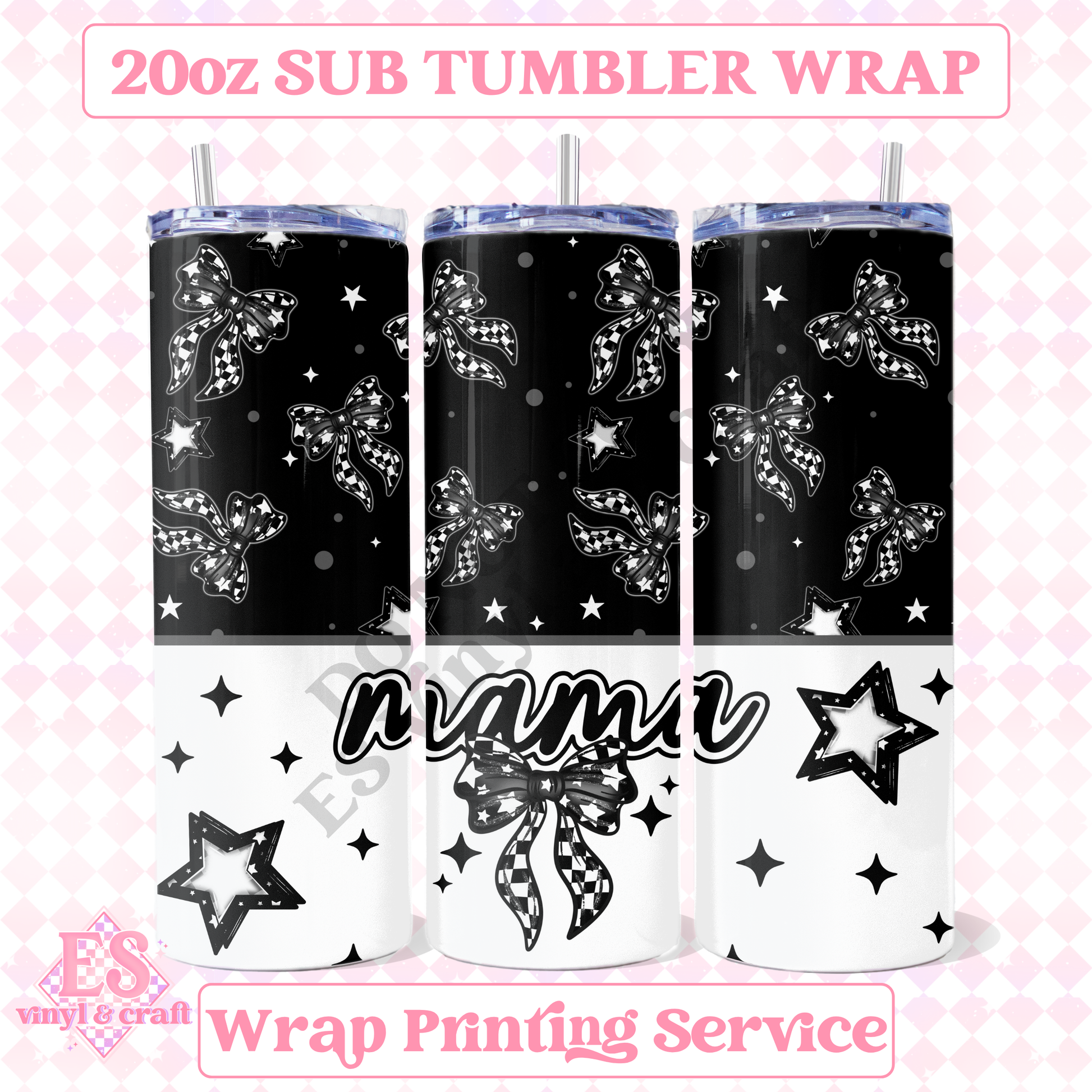 Mama Bow - Full 20oz Tumbler Sublimation Pri image 0