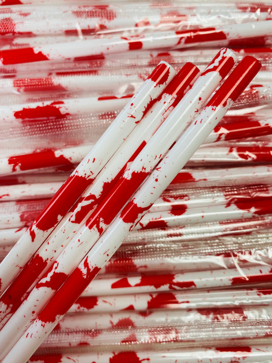 Blood Splatter White Straw image 0