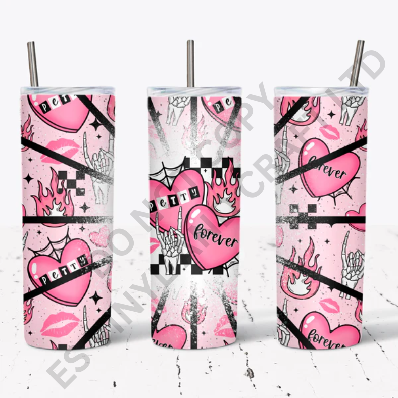 Pretty Forever - Full 20oz Tumbler Sublimation Ready To Print image 0