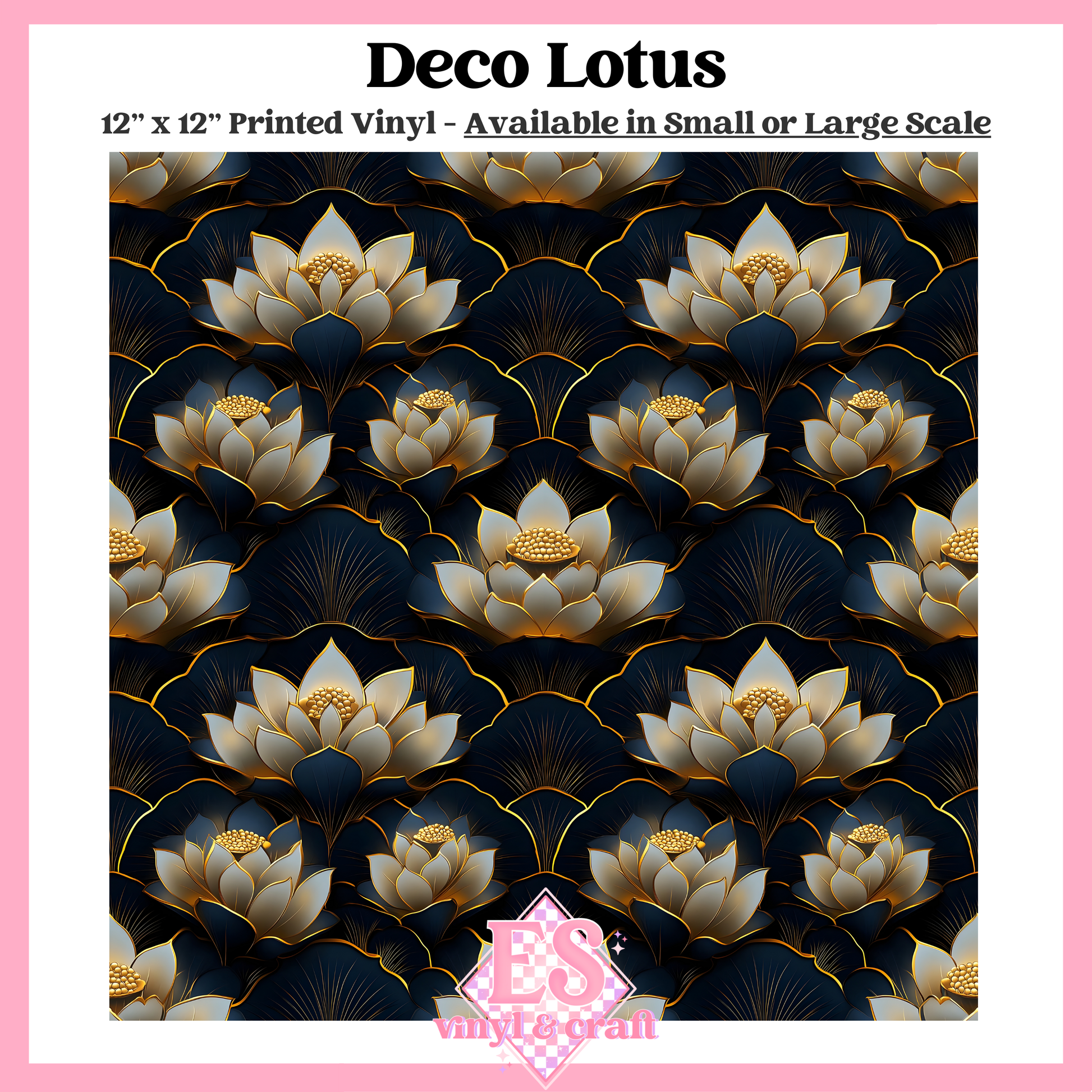 Deco Lotus - Small or Large Scale Options - 12" x 12" Sheet image 0
