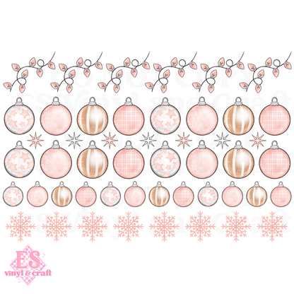 Pink Christmas Decorations - UVDTF (A4 Sheet) 210mm x 300mm image 1