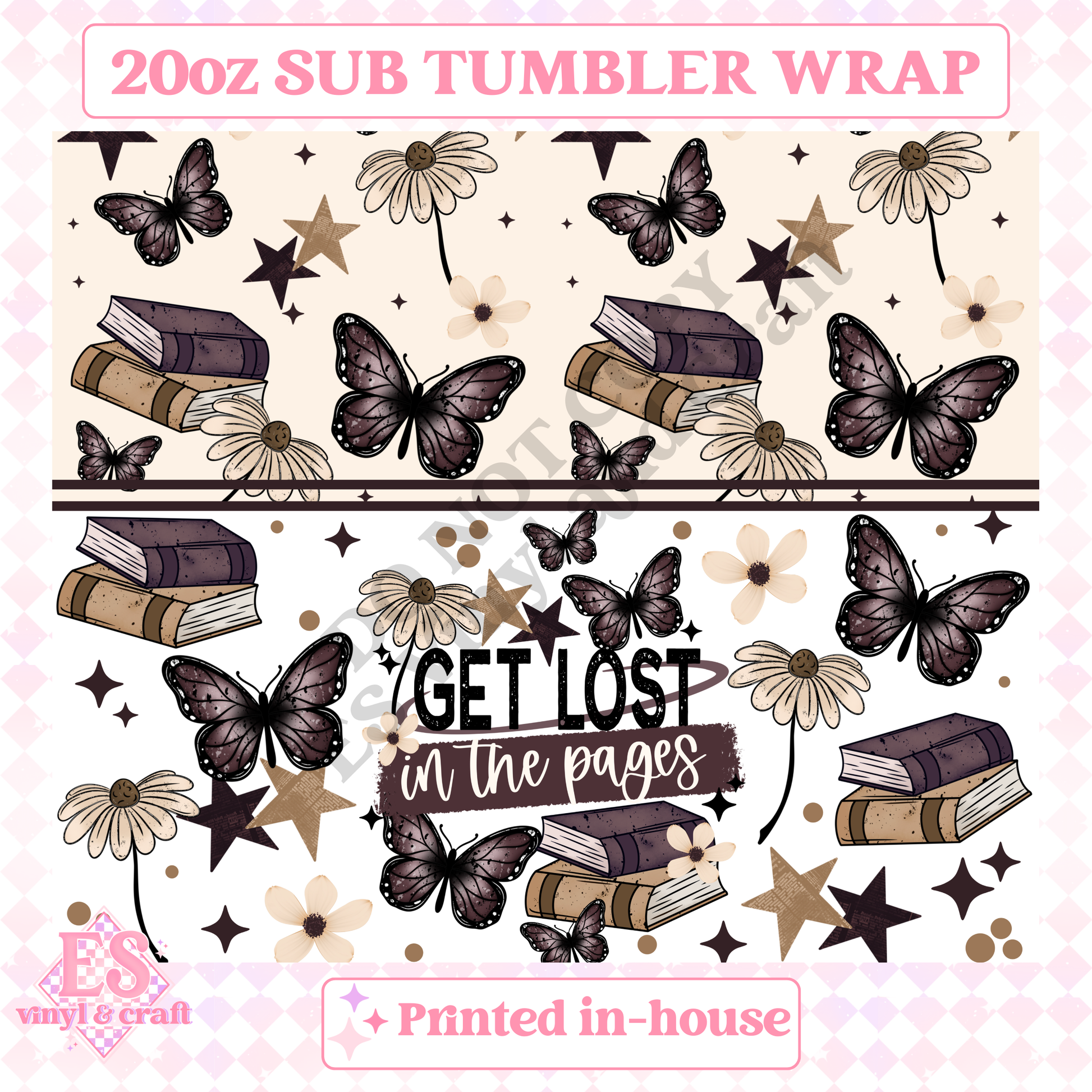 Get Lost in the Pages - Full 20oz Tumbler Sublimation Print image 1