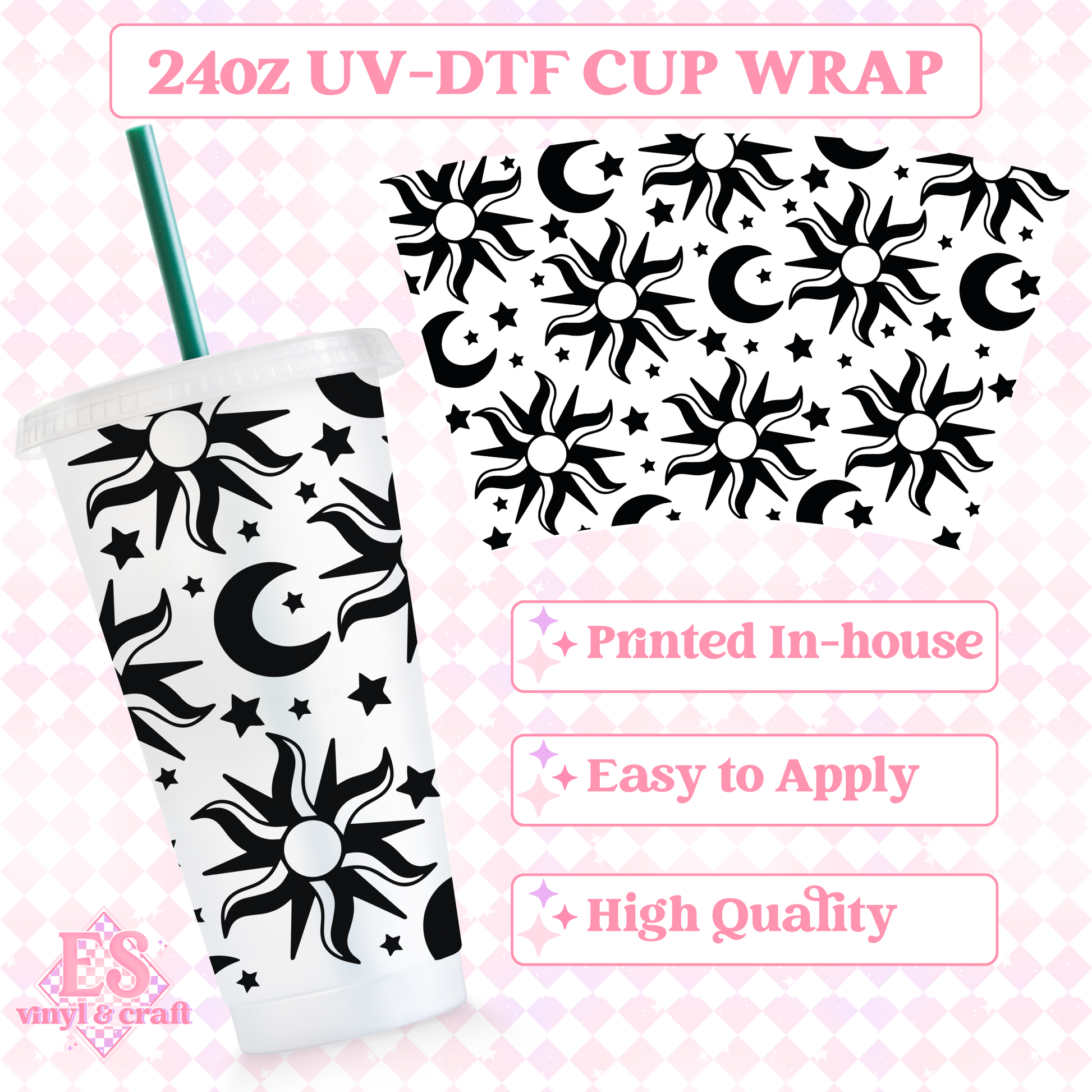Celestial - UVDTF 24oz Cold Cup Wrap image 0