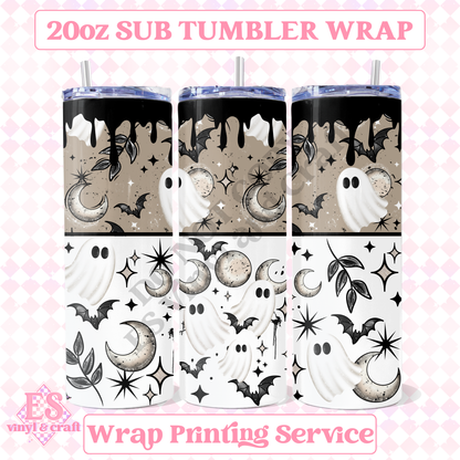 Ghosts and Moon - Full 20oz Tumbler Sublimation Print image 0