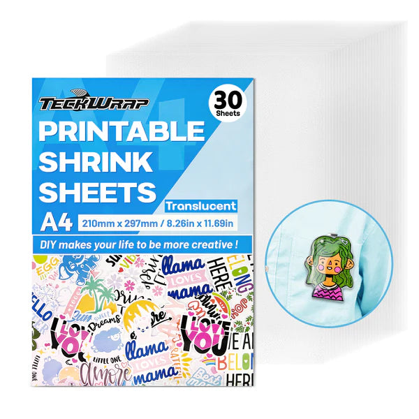 Teckwrap Printable Shrink Sheets - Translucent (Pens or Inkjet Printer) image 1