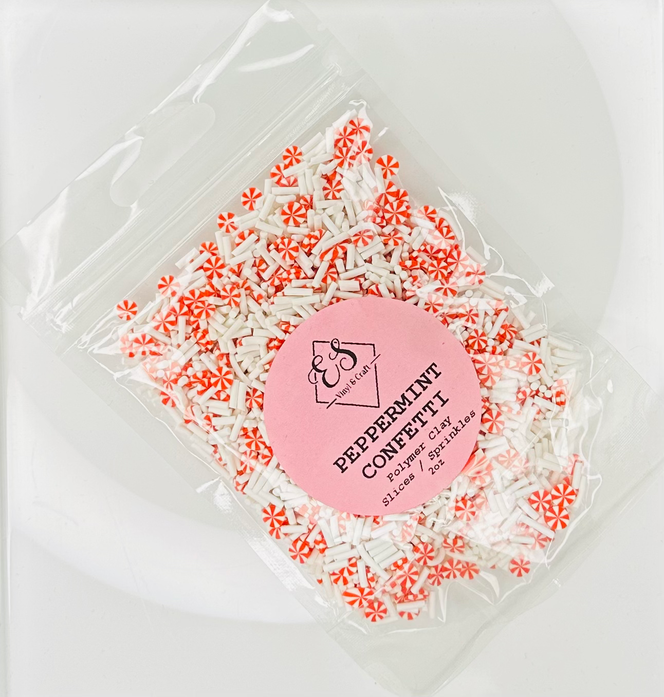 Peppermint Confetti - Polymer Clay Confetti image 0