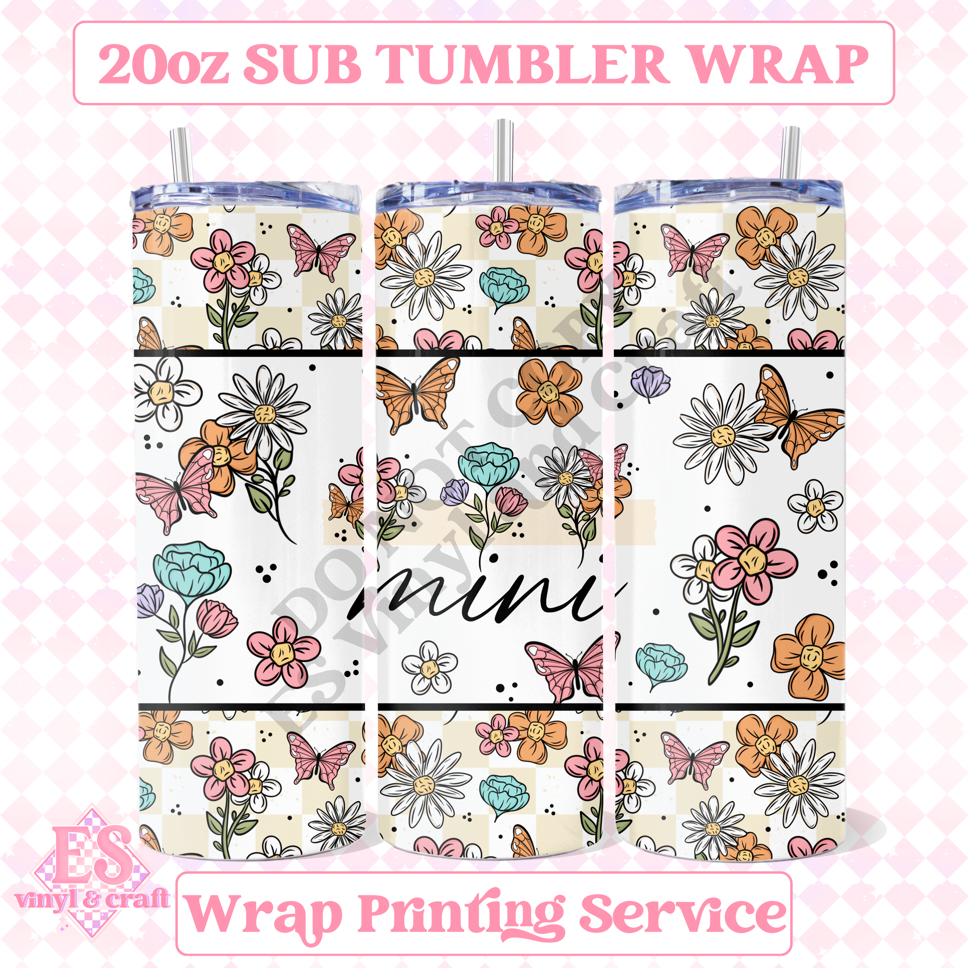 Mum, Mama or Mini - Full 20oz Tumbler Sublimation Print image 4