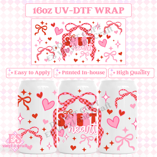 Sweetheart Bows - 16oz Beer Can / Libbey UV-DTF image 0