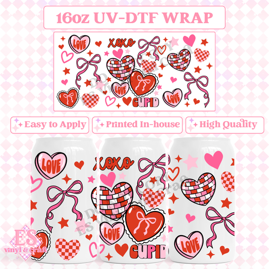 Valentine's Collage - 16oz Beer Can / Libbey UV-DTF image 0