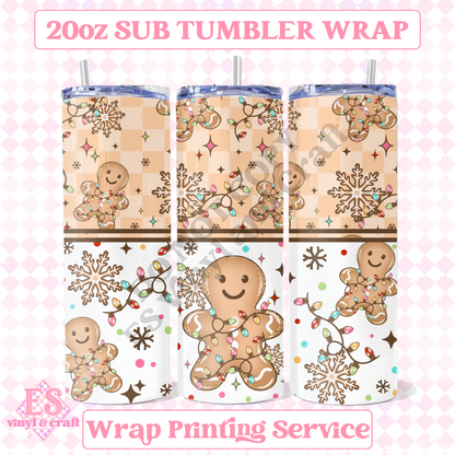 Gingerbread Lights - Full 20oz Tumbler Sublimation Print image 0