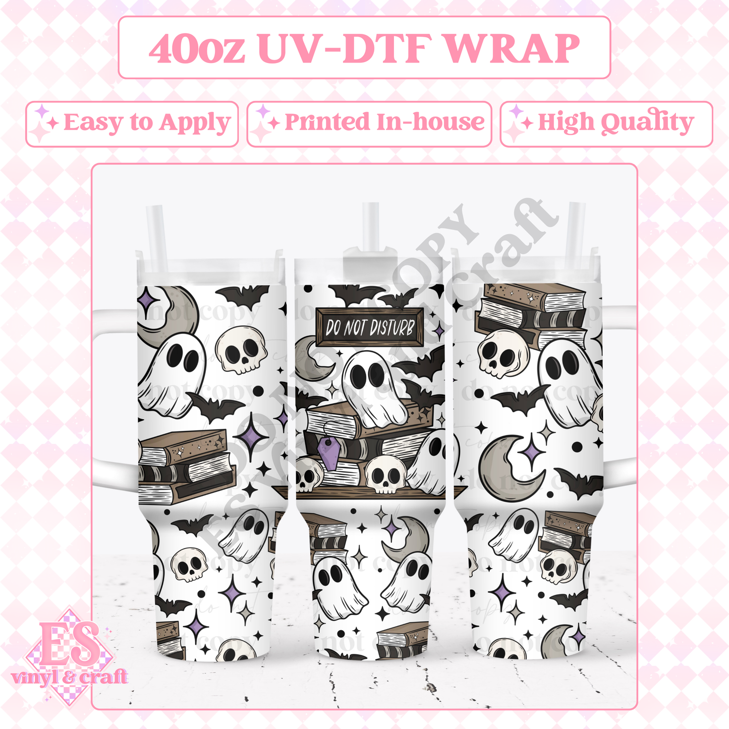 Do Not Disturb - 40oz Tumbler Wraps - UV-DTF (2 Wraps - Top and Bottom) image 0