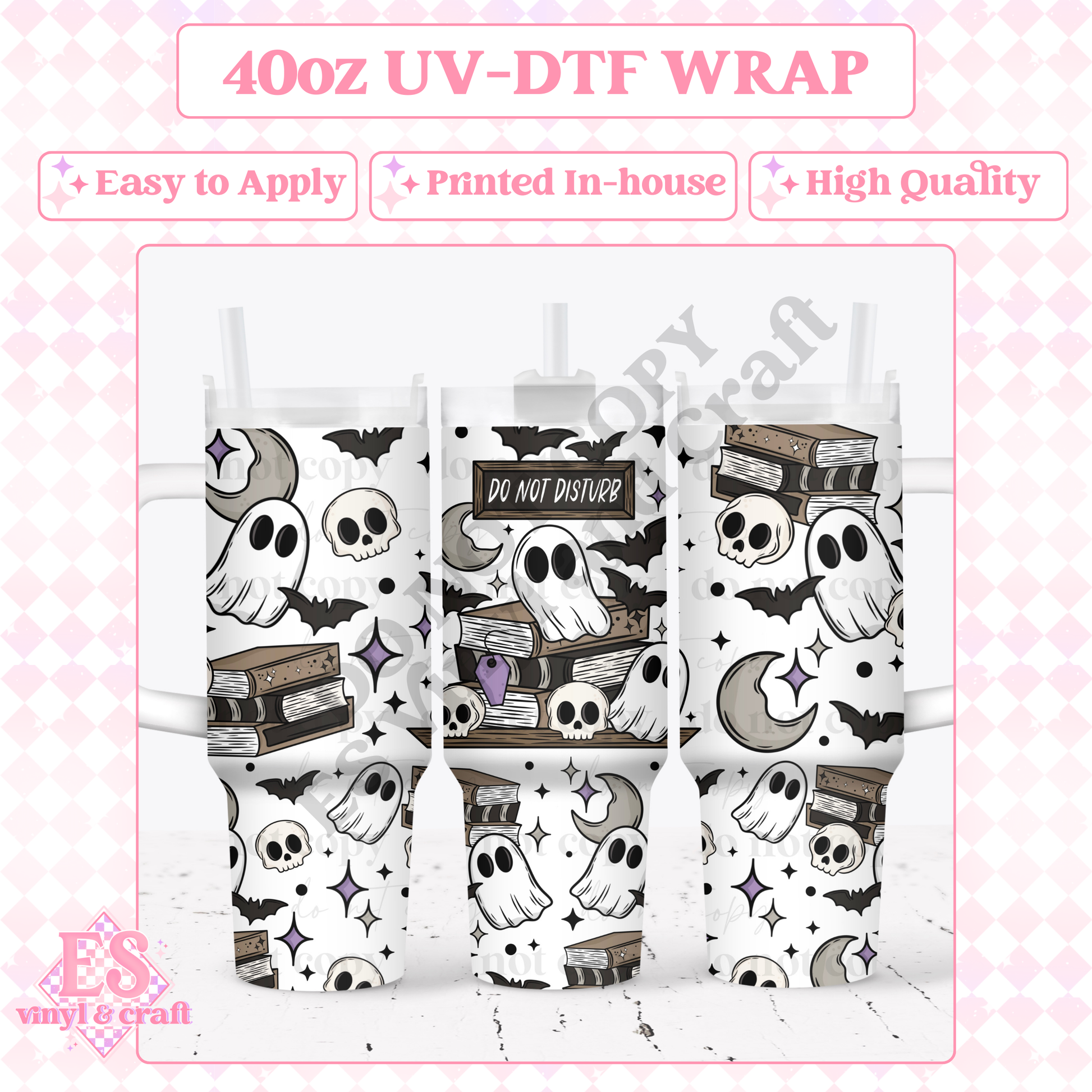 Do Not Disturb - 40oz Tumbler Wraps - UV-DTF (2 Wraps - Top and Bottom) image 0